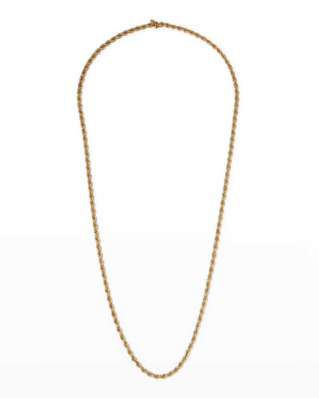 Yellow Gold Twist Chain Necklace, 33"L